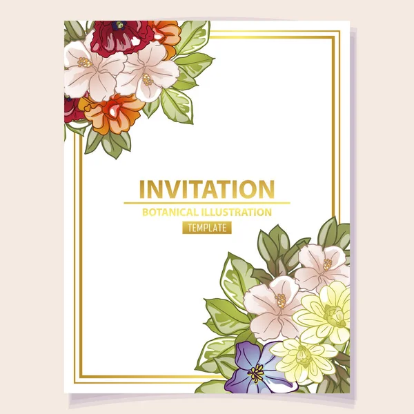 Floral Background Invitation Card Banner Poster Flyer — Stock Vector