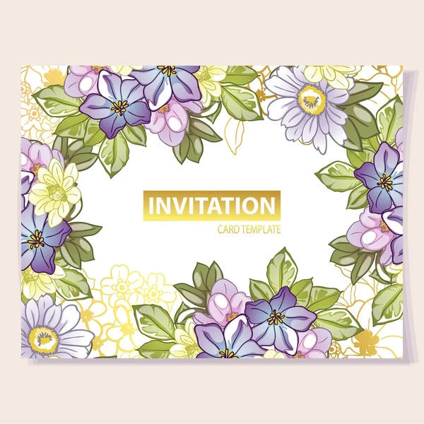 Floral Background Για Πρόσκληση Κάρτα Banner Αφίσα Φυλλάδιο — Διανυσματικό Αρχείο