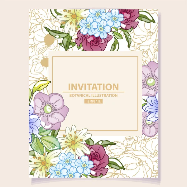 Floral Background Για Πρόσκληση Κάρτα Banner Αφίσα Φυλλάδιο — Διανυσματικό Αρχείο