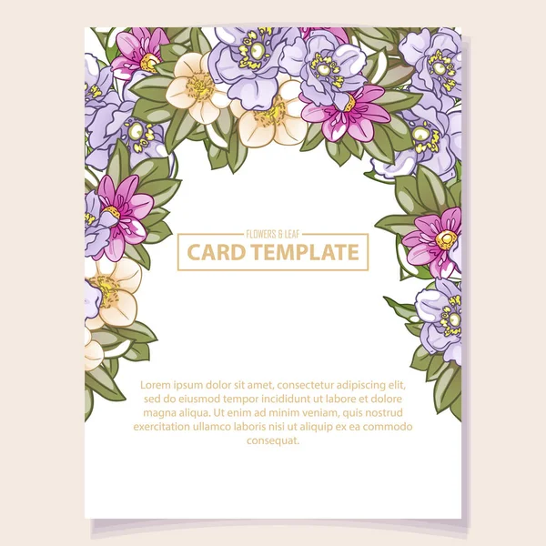 Floral Background Invitation Card Banner Poster Flyer — Stock Vector