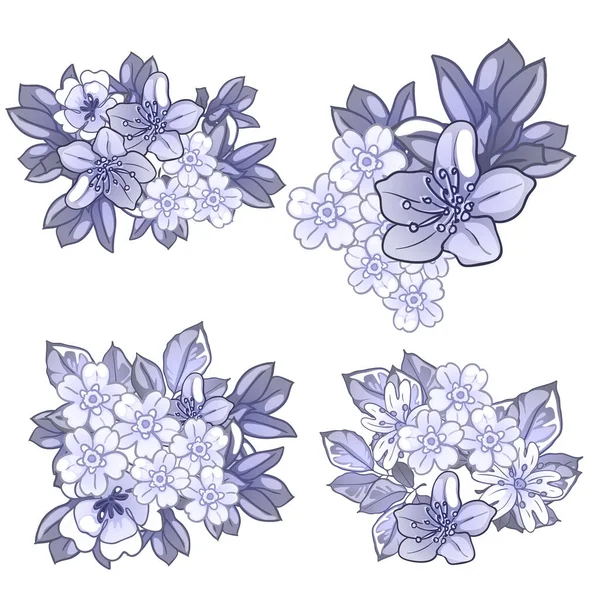 floral pattern with blue flowers on white background