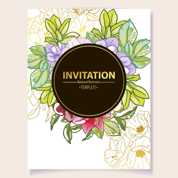 Floral Background Invitation Card Banner Poster Flyer — Stock Vector