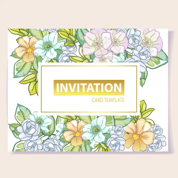 Fundo Floral Para Convite Cartão Banner Cartaz Panfleto — Vetor de Stock