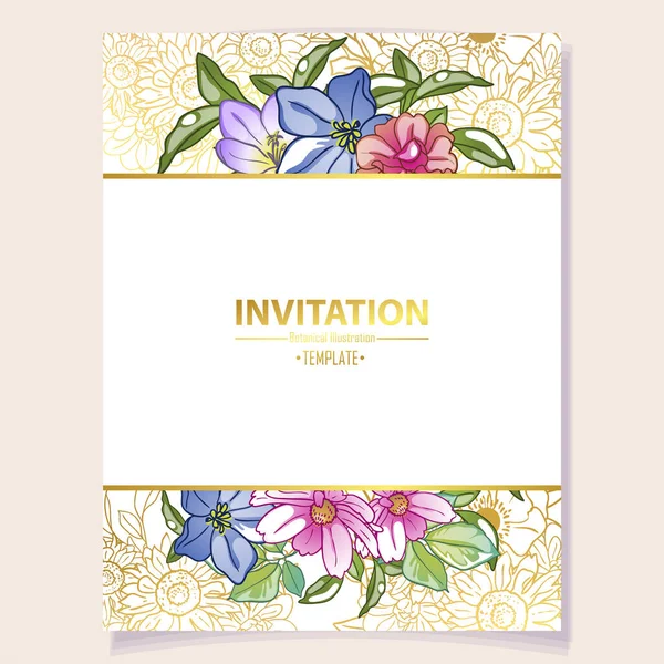 Fondo Floral Para Invitación Tarjeta Banner Cartel Volante — Vector de stock