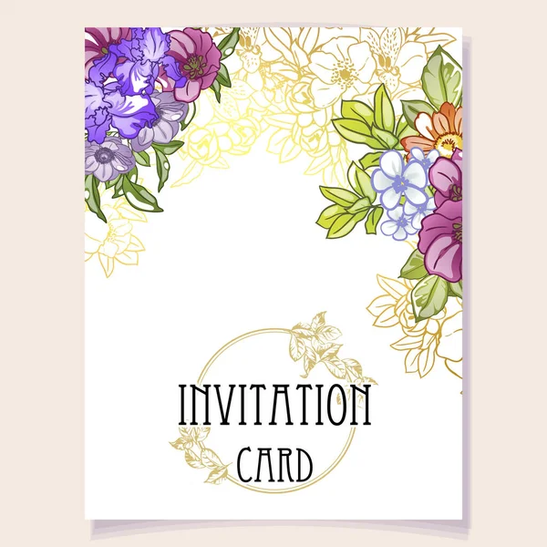 Floral Background Invitation Card Banner Poster Flyer — Stock Vector