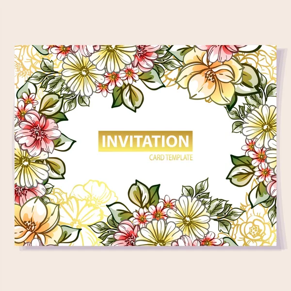 Fundo Floral Para Convite Cartão Banner Cartaz Panfleto —  Vetores de Stock