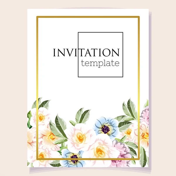 Floral Background Invitation Card Banner Poster Flyer — Stock Vector