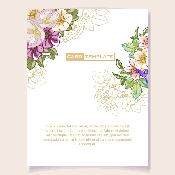 Floral Background Invitation Card Banner Poster Flyer — Stock Vector