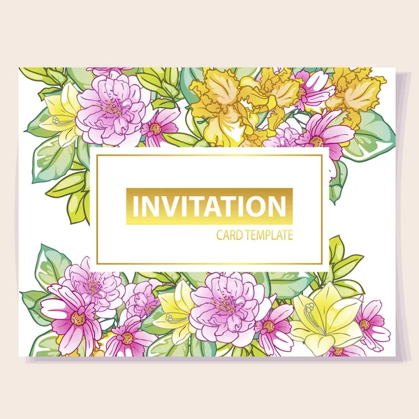 Fondo Floral Para Invitación Tarjeta Banner Cartel Volante — Vector de stock