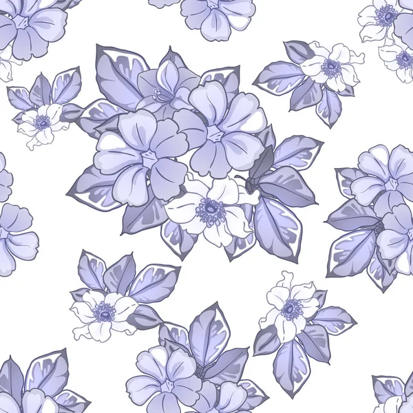 Ilustração Vetorial Belas Flores Azuis Coloridas Ornamento Para Cartão Postal —  Vetores de Stock
