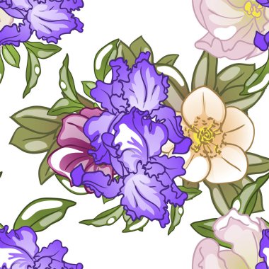 Çiçek elementleriyle kusursuz bir desen.