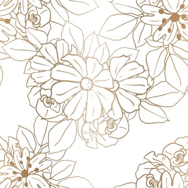 Çiçek elementleriyle kusursuz bir desen.