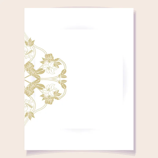 Wedding Invitation Card Floral Pattern Vector Illustration — Stock Vector
