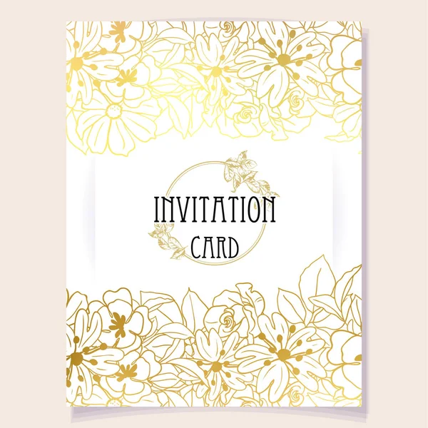 Carte Invitation Florale Illustration Vectorielle — Image vectorielle