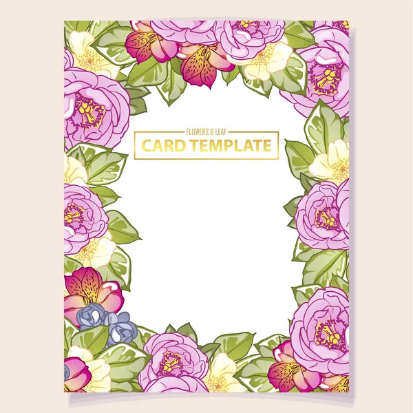 Floral Invitation Card Vector Illustration — Stock Vector