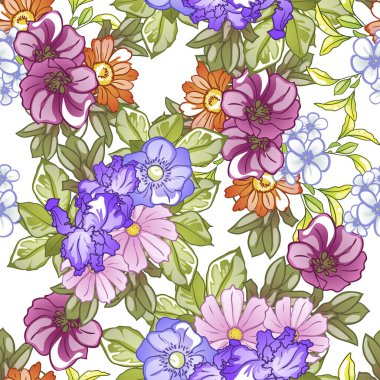 Çiçek elementleriyle kusursuz bir desen.