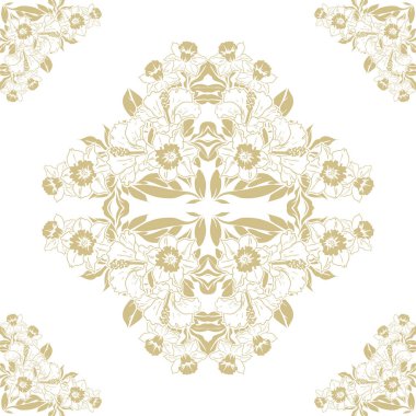 Çiçek elementleriyle kusursuz bir desen.