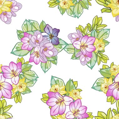 Çiçek elementleriyle kusursuz bir desen.