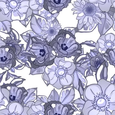 Çiçek elementleriyle kusursuz bir desen.