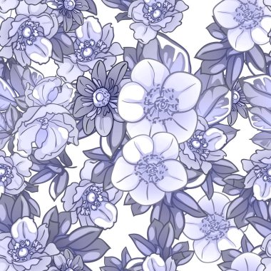 Çiçek elementleriyle kusursuz bir desen.