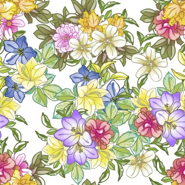 Çiçek elementleriyle kusursuz bir desen.