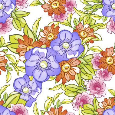 Çiçek elementleriyle kusursuz bir desen.
