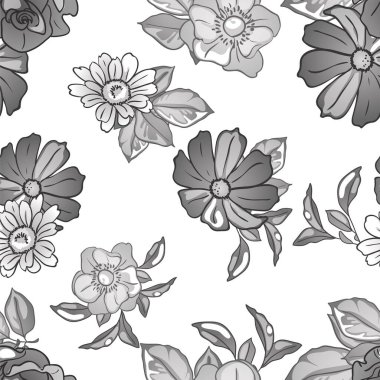 Çiçek elementleriyle kusursuz bir desen.