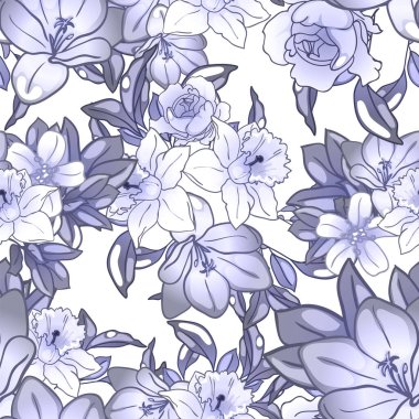 Çiçek elementleriyle kusursuz bir desen.