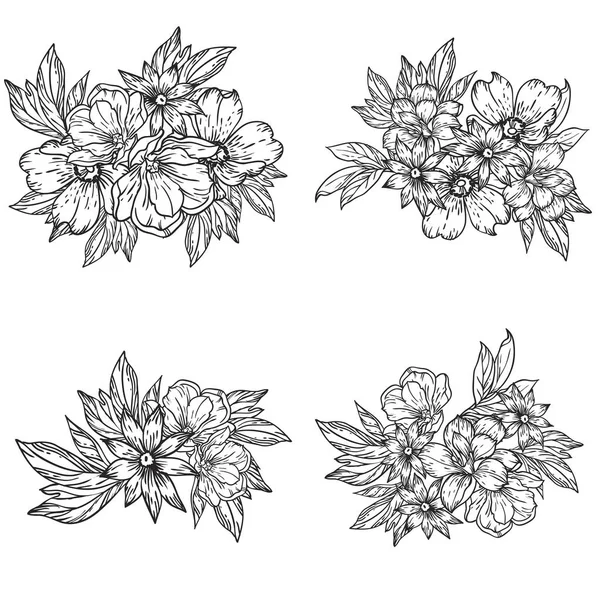 Elegancia Patrón Sin Costuras Con Elementos Florales — Vector de stock