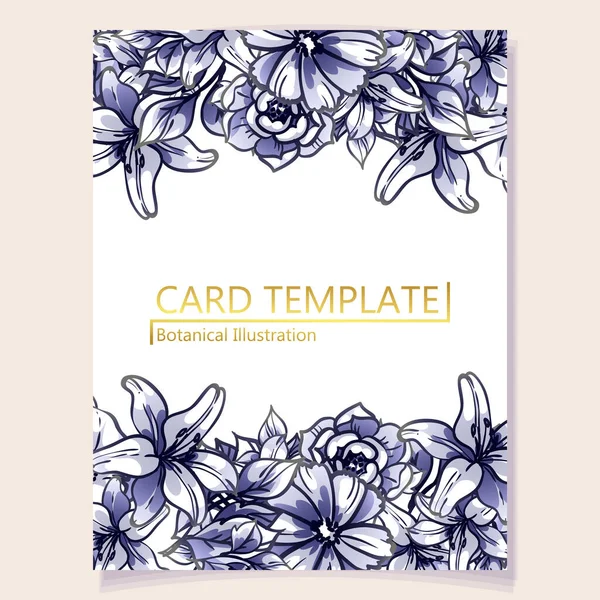 Floral Invitation Card Vector Illustration — Stock Vector