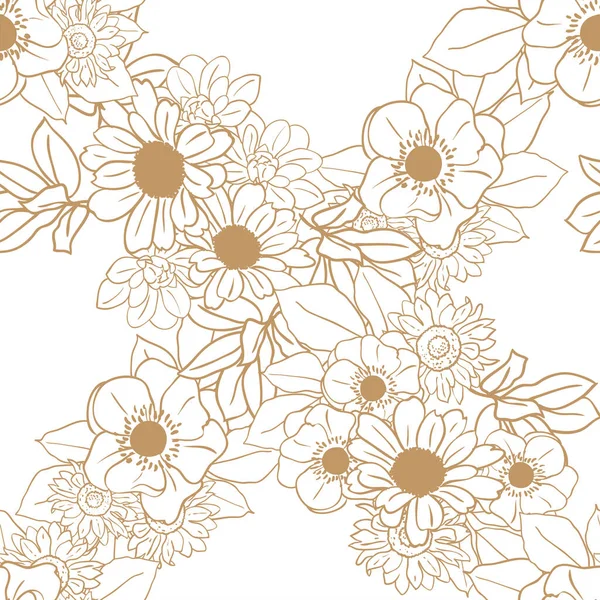 Елегантність Безшовний Візерунок Квітковими Елементами — стоковий вектор