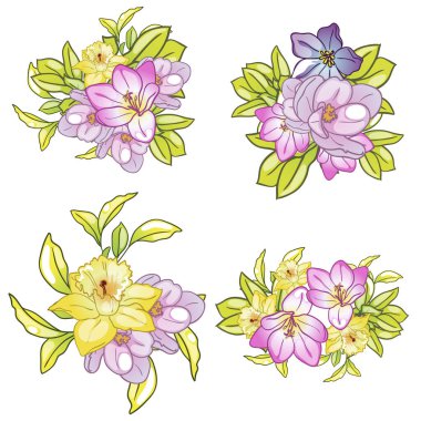 Çiçeksel elementlerle birlikte zarafet deseni