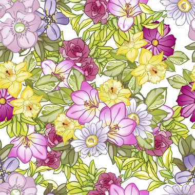 Çiçek elementleriyle kusursuz bir desen.