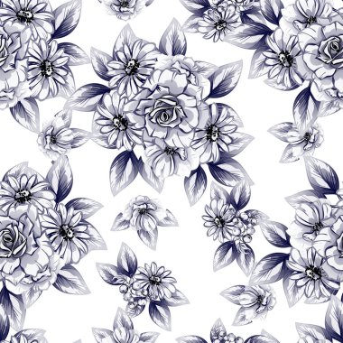 Çiçek elementleriyle kusursuz bir desen.