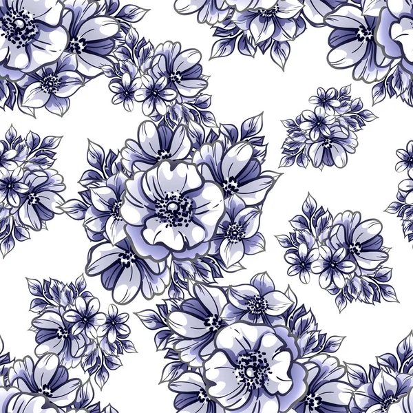 Modèle Sans Couture Élégance Avec Des Éléments Floraux — Image vectorielle