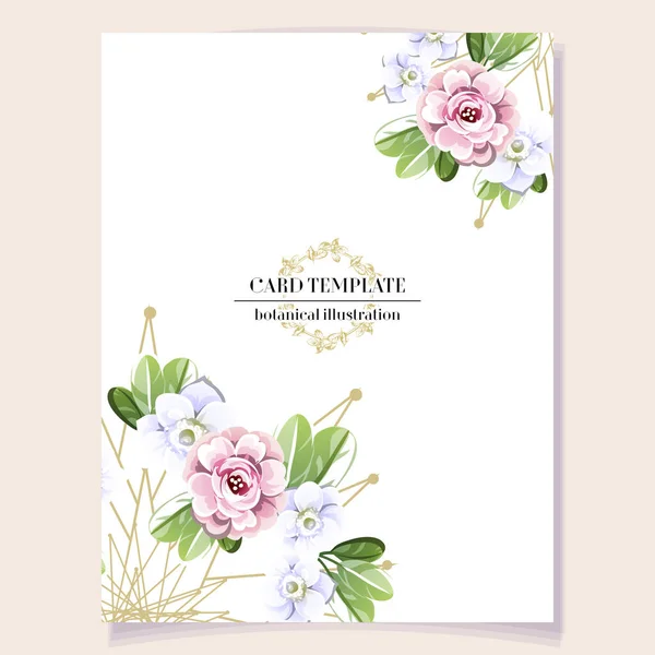 Carte Invitation Florale Illustration Vectorielle — Image vectorielle