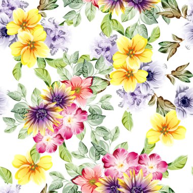 Çiçek elementleriyle kusursuz bir desen.