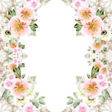 Çiçek elementleriyle kusursuz bir desen.