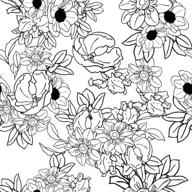 Çiçek elementleriyle kusursuz bir desen.