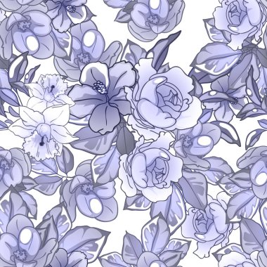 Çiçek elementleriyle kusursuz bir desen.