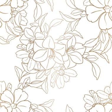 Çiçek elementleriyle kusursuz bir desen.