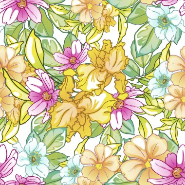 Çiçek elementleriyle kusursuz bir desen.