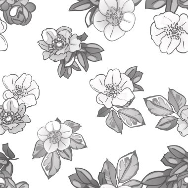 Çiçek elementleriyle kusursuz bir desen.