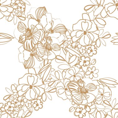 Çiçek elementleriyle kusursuz bir desen.