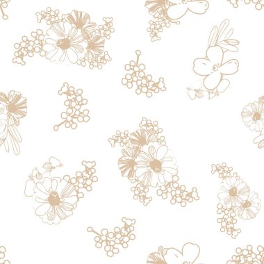 Çiçek elementleriyle kusursuz bir desen.