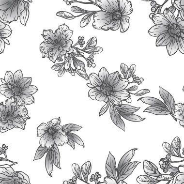Çiçek elementleriyle kusursuz bir desen.