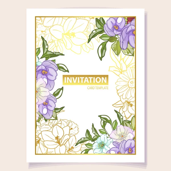 Квіткова Картка Запрошення Векторна Ілюстрація — стоковий вектор