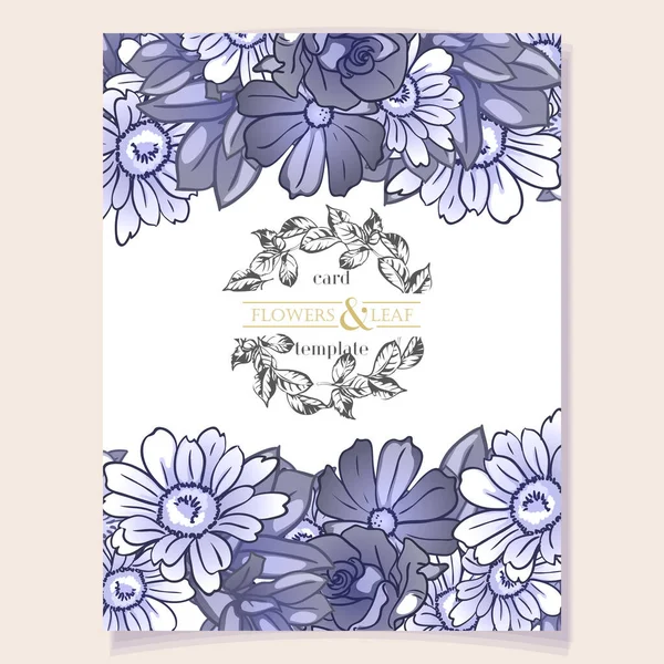 Tarjeta Invitación Floral Ilustración Vectorial — Vector de stock