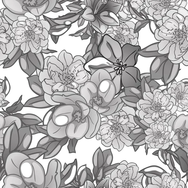 雅致的无缝花纹与花卉元素 — 图库矢量图片