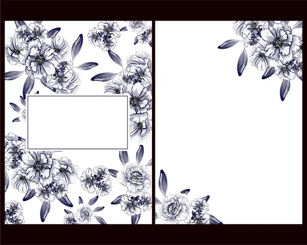 Cartão Convite Floral Ilustração Vetorial —  Vetores de Stock